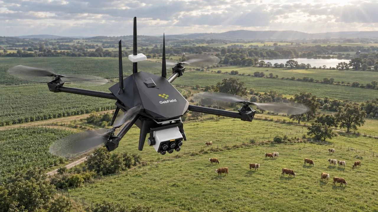 Scout drone observing a field